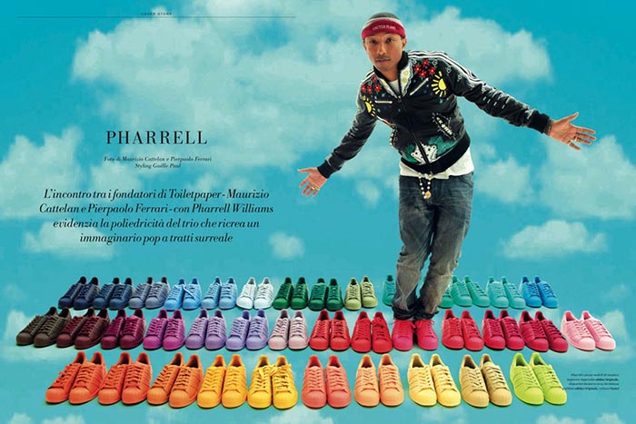 Adidas Superstar sneaker x Pharrell Williams. Opnieuw ontwerpt Pharrell Williams een nieuwe collectie van de Adidas Superstar sneakers. Ontdek hier.