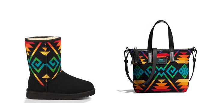 UGG x Pendleton collectie. Ugg Australia en het Amerikaanse merk Pendleton Woolen Mills lanceren samen collectie van schoenen en tassen.